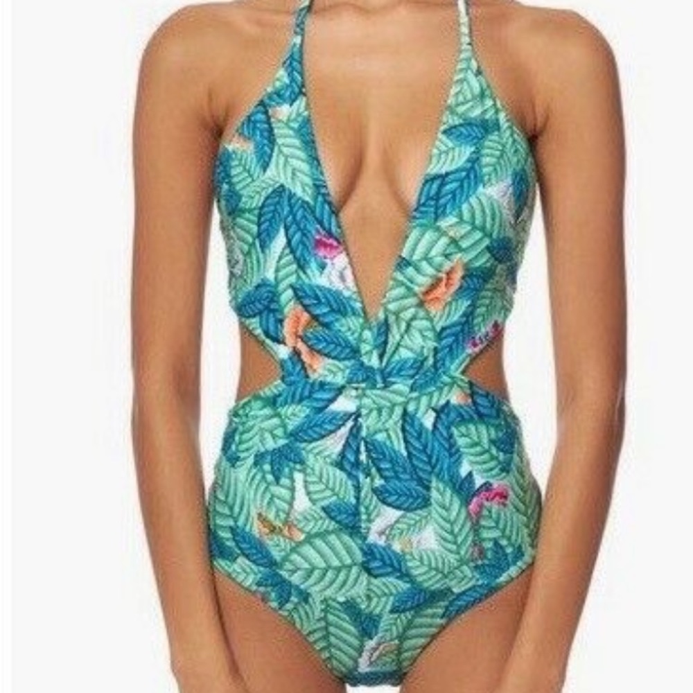 🌊NWOT Tropical cut out one piece swimsuit